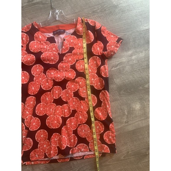 JONES NEW YORK WOMENS ORANGE SLICE POLYESTER TOP SIZE M - Picture 9 of 11